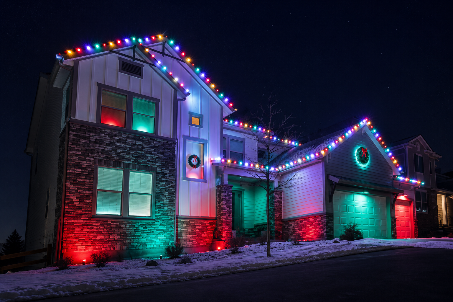 C&B Christmas Lights install near Falcon